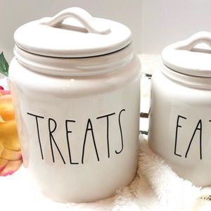 Rae Dunn “Treats” Canister with Screw Style Lid